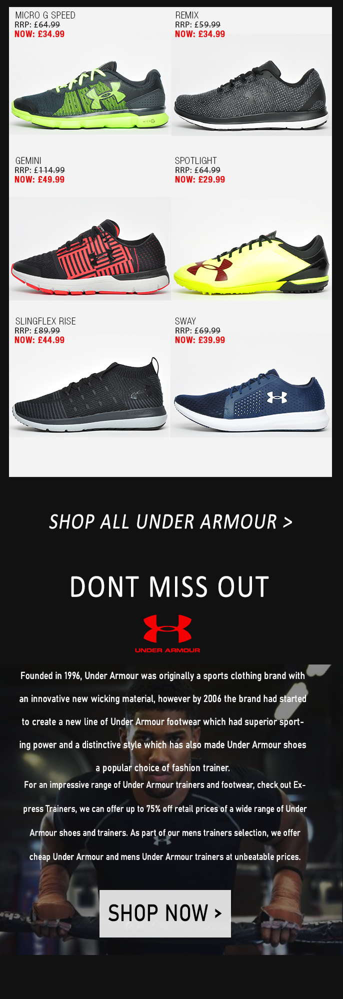 under armour clearance shoes