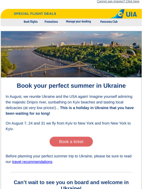 Special flights to Kyiv! Ticket price starts at $412
