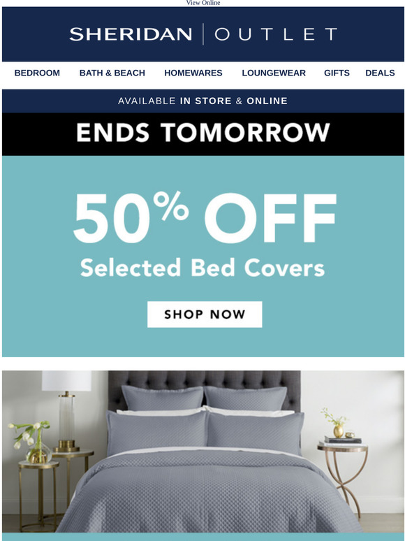 Sheridan Factory Outlet ️ Ends Tomorrow ️ Half Price Savings ️ Milled
