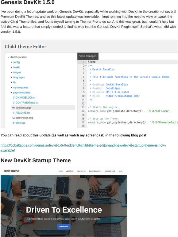 New Genesis DevKit Update & Theme, And Cobalt Apps Pricing Changes