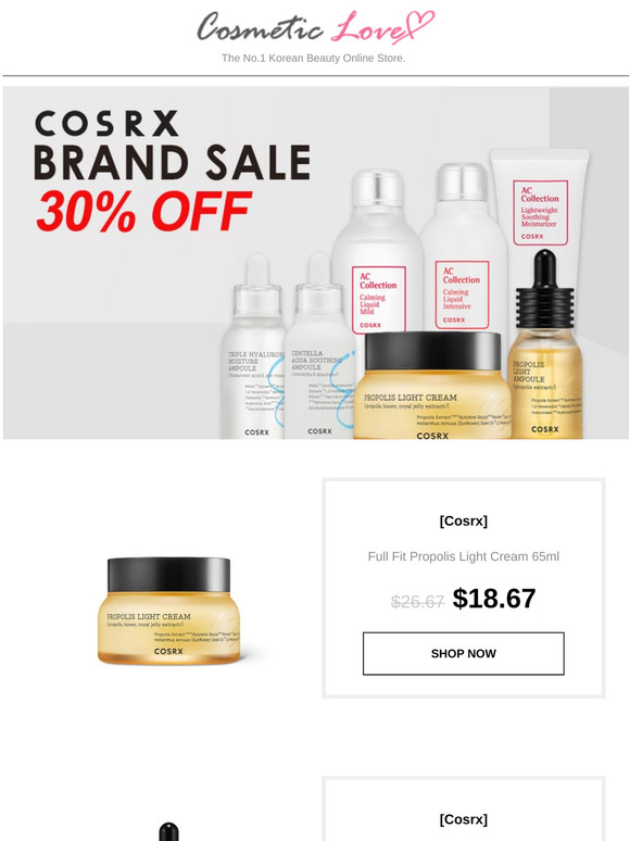 Get 30% Off Cosrx products & many more!