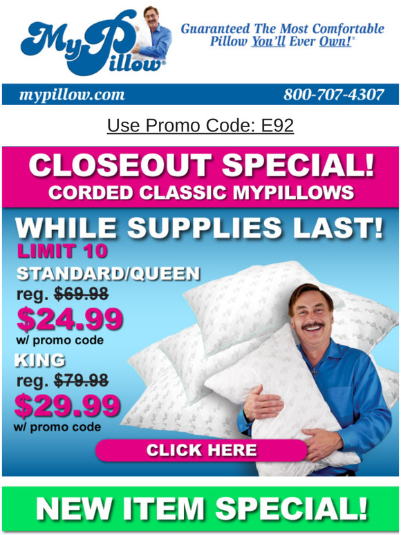 Mypillow Mypillows Only 24 99 With Promo Code Milled