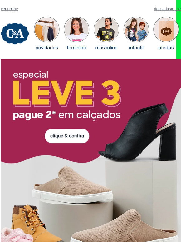 C\u0026A BR: Avise a Cinderela que tem LEVE 3 pague 2! 👠👟 | Milled