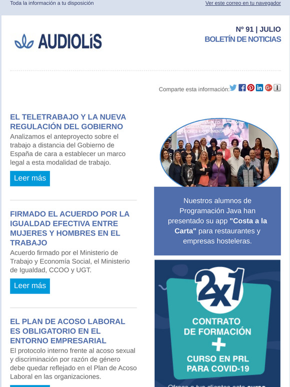 📰 Boletín de noticias: Teletrabajo, autónomos y ayudas