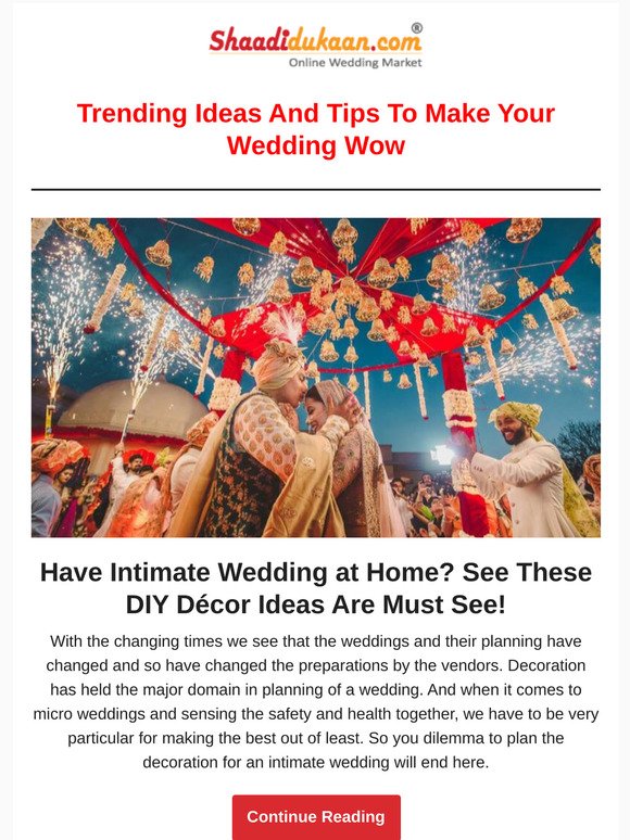 Have Intimate Wedding at Home?