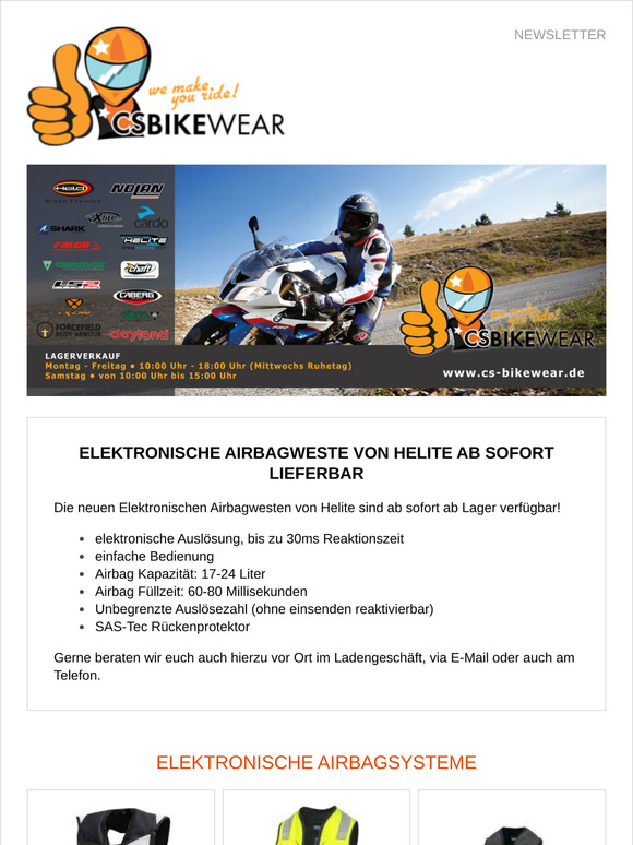 Elektronische Airbagweste von Helite