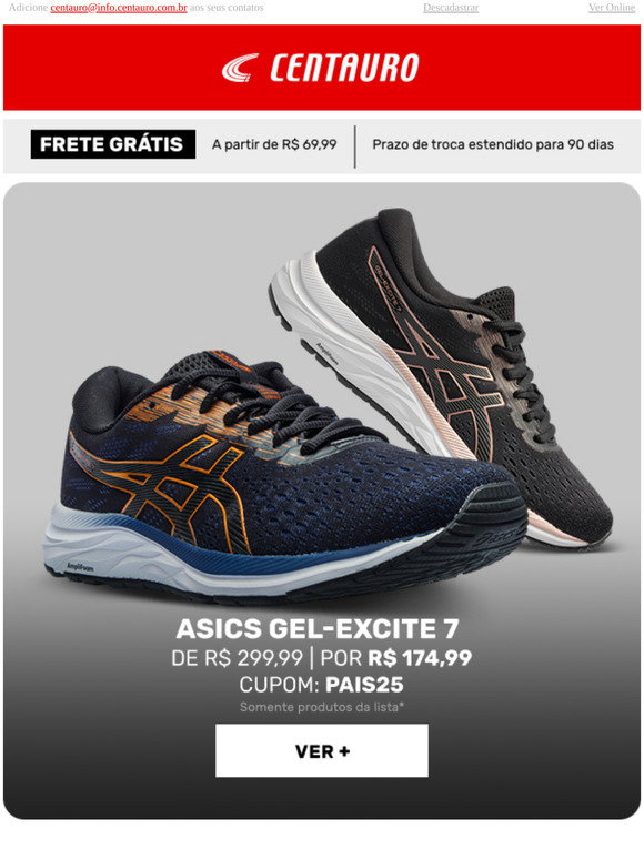 Centauro: Tênis Asics com R$ 125 de DESCONTO! | Milled
