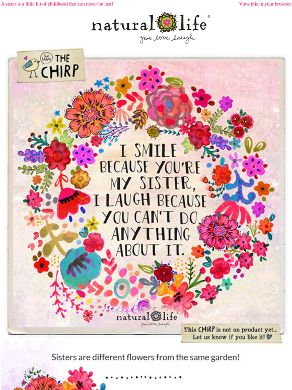 Natural Life Happy National Sister Day Milled