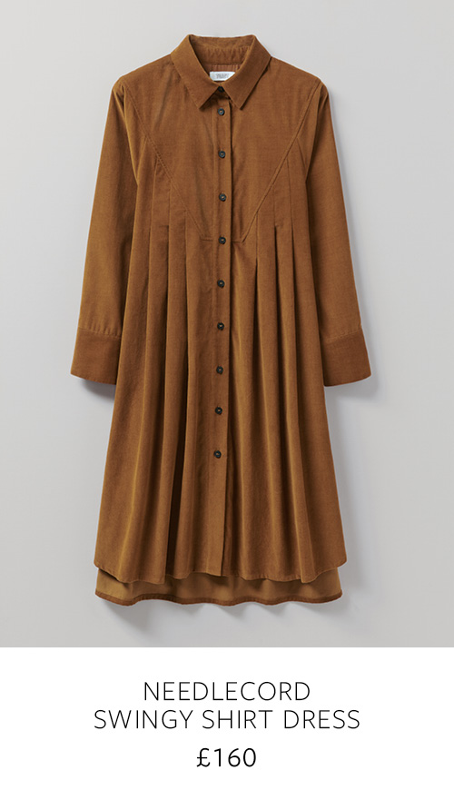 toast needlecord shirt dress