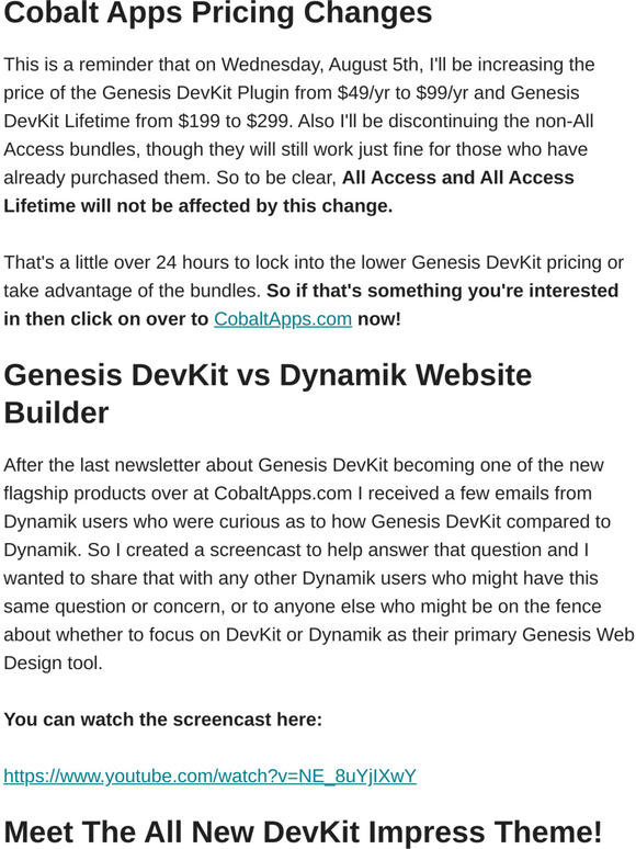 Cobalt Apps Pricing Changes, New DevKit Theme, And More