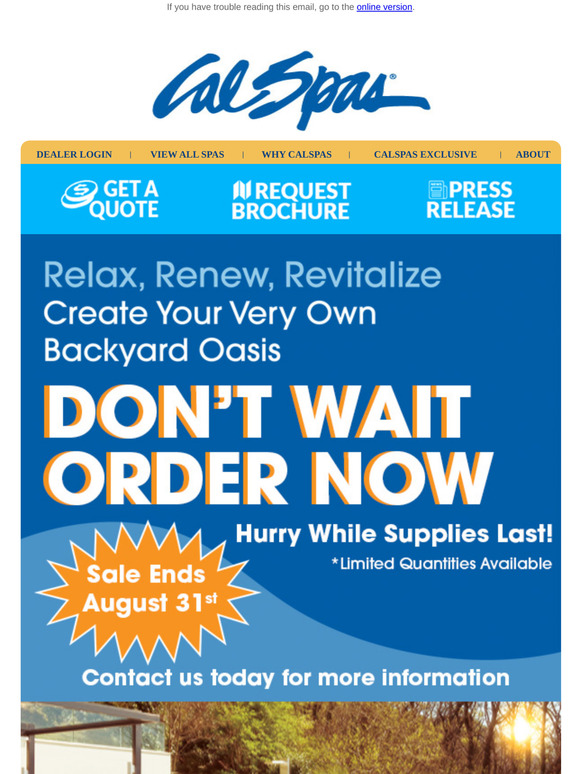 RELAX, RENEW, REVITALIZE! CREATE YOUR VERY OWN BACKYARD OASIS!