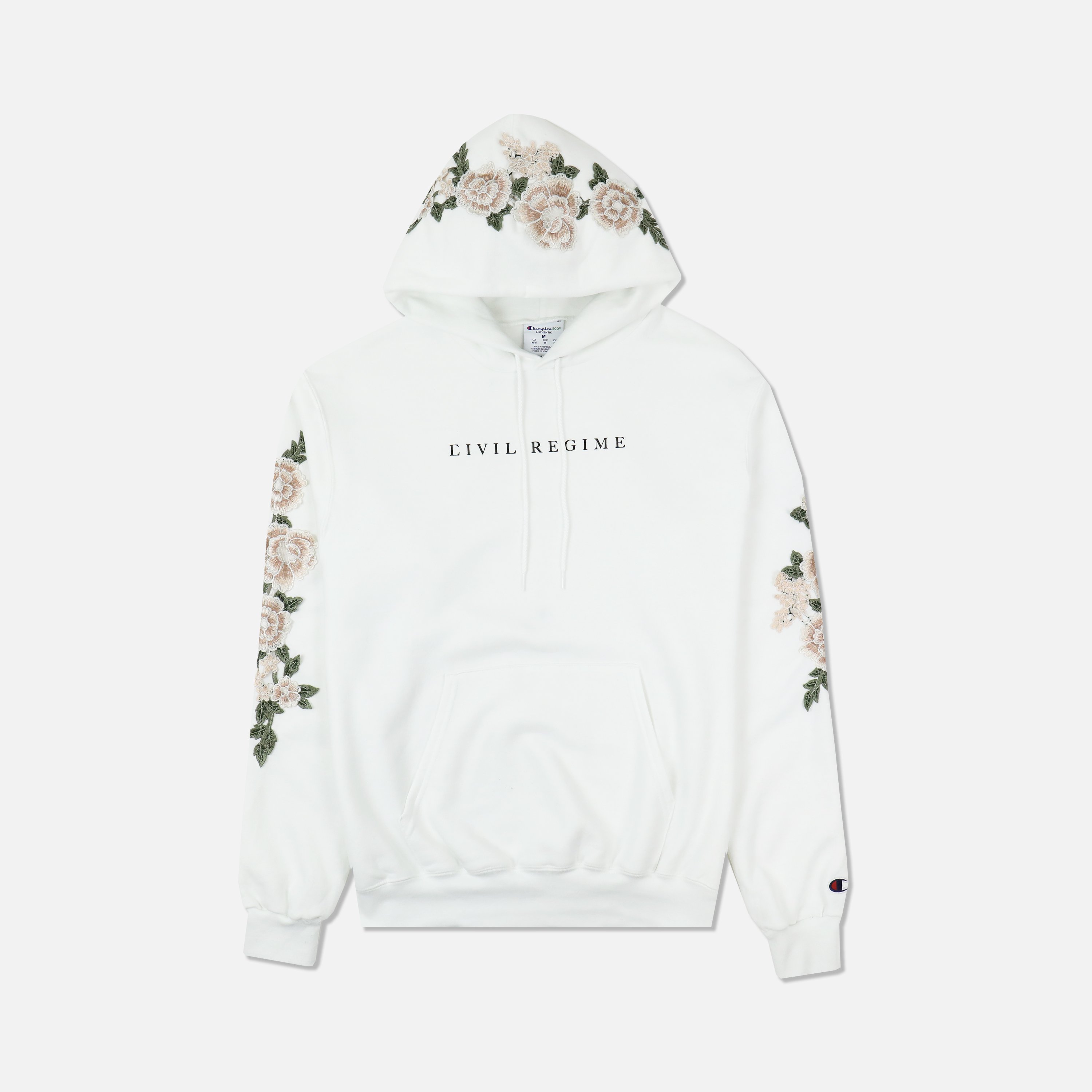 civil regime champion rose hoodie white