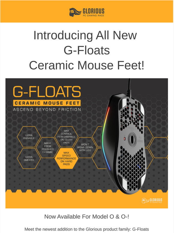 Glorious Pc Gaming Race Llc New Release G Floats Ceramic Mouse Feet Now Available Milled