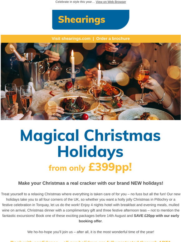 Shearings Holidays Brand NEW Christmas Breaks from £399pp! 🎅 Milled