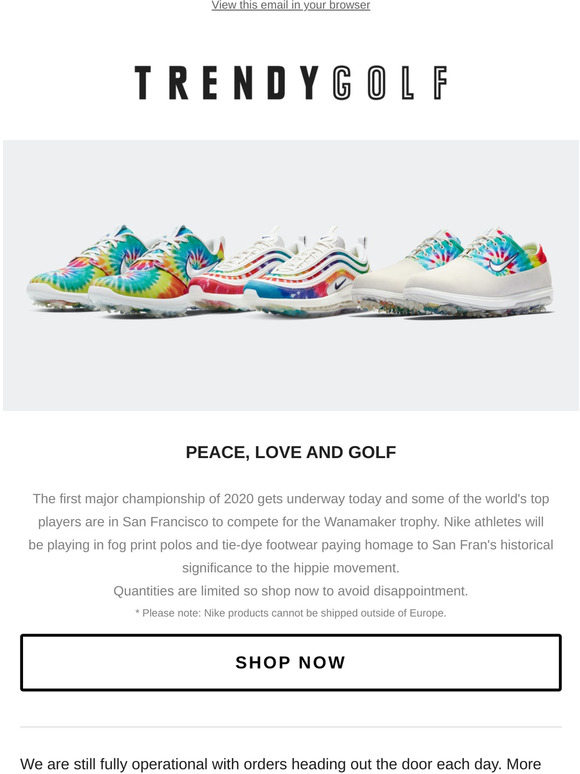 Trendy Golf Nike Peace Love And Golf Milled