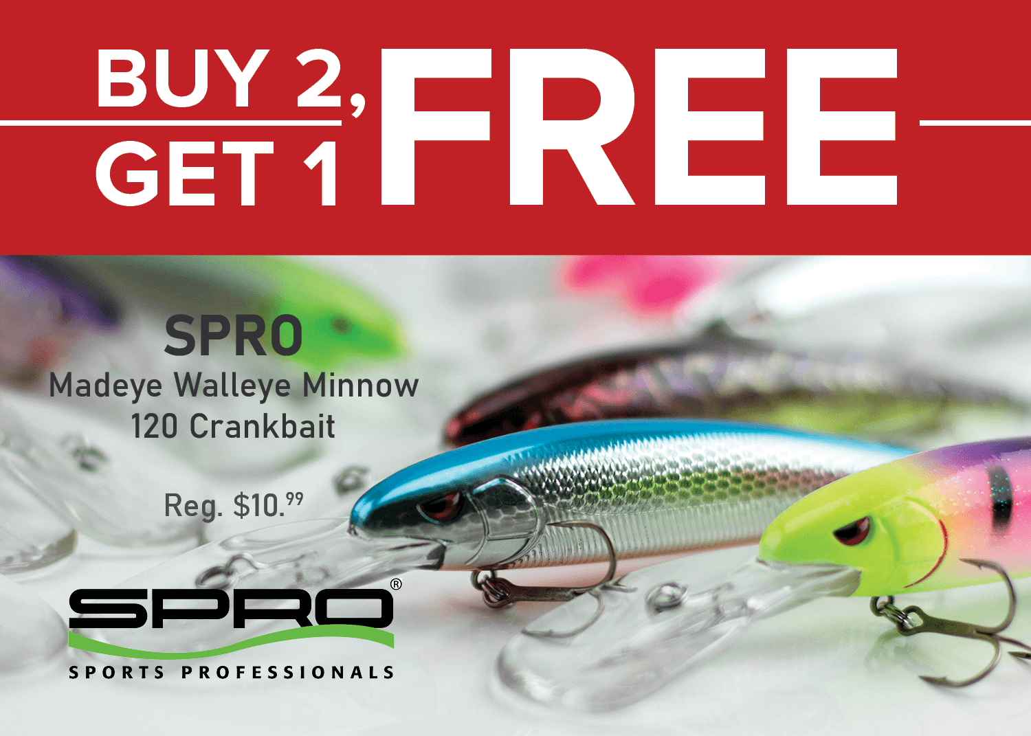 Buy 2, Get 1 FREE on SPRO Madeye Walleye