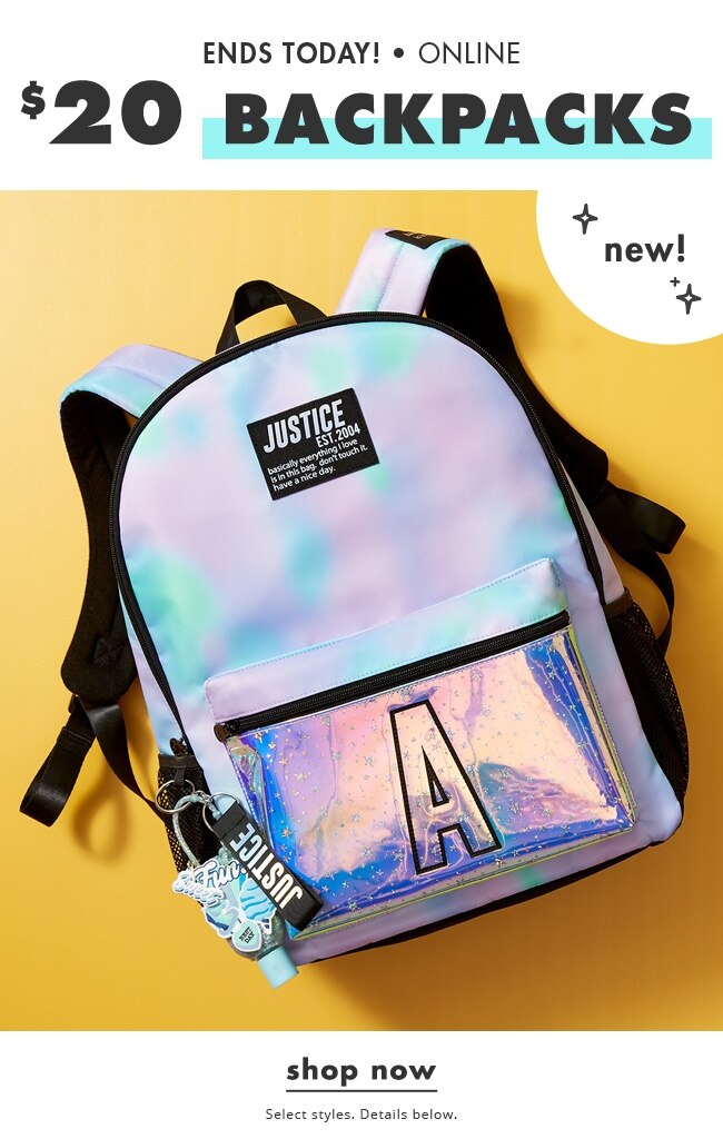 justice clearance backpacks