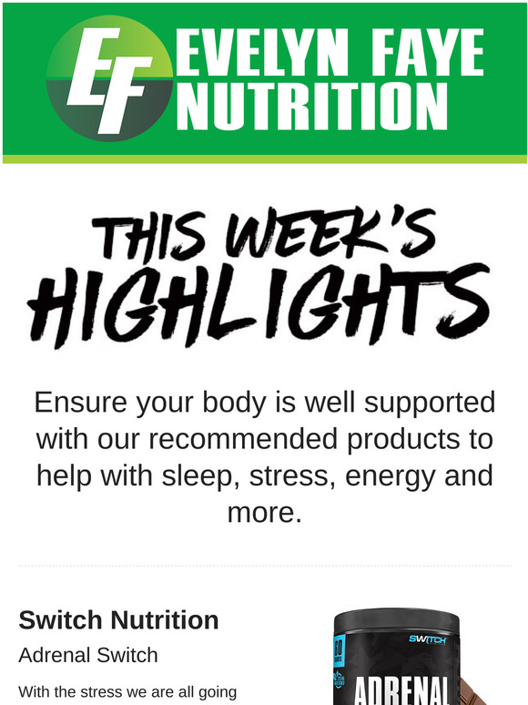 Our highlights for August at Evelyn Faye Nutrition. See what's recommended, new and back in stock inside.