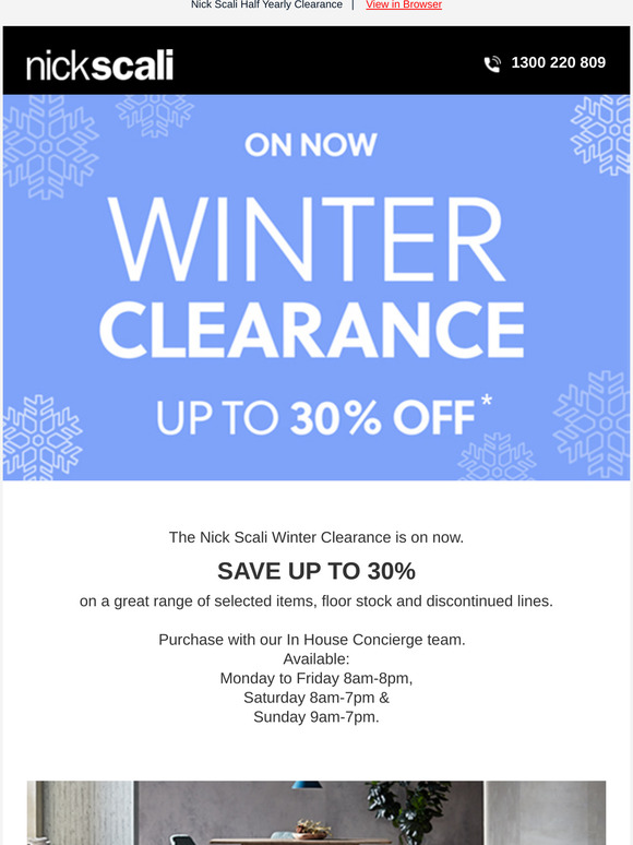 Nick Scali Online Winter Clearance, ON NOW! Milled