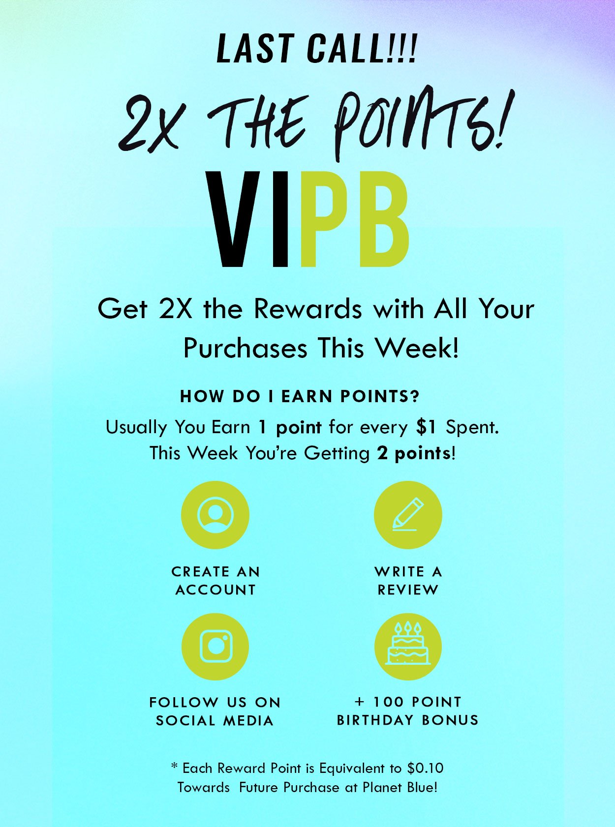 Join VIPB Today! Our new loyalty program allows you to earn points and unlock exclusive rewards!