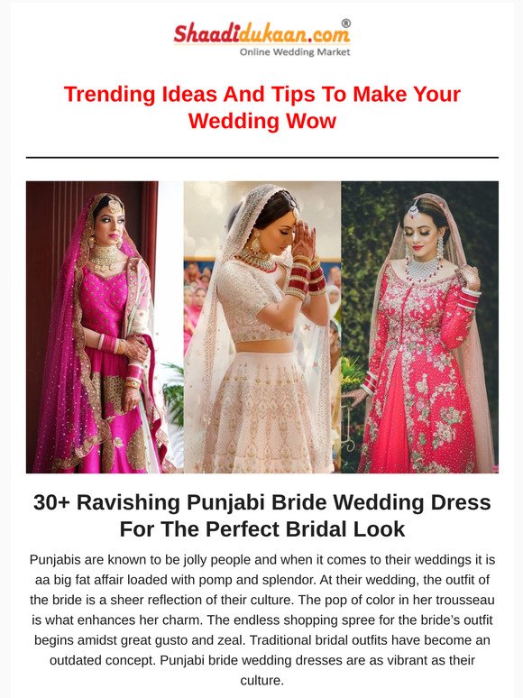 30+ Ravishing Punjabi Bride Wedding Dress