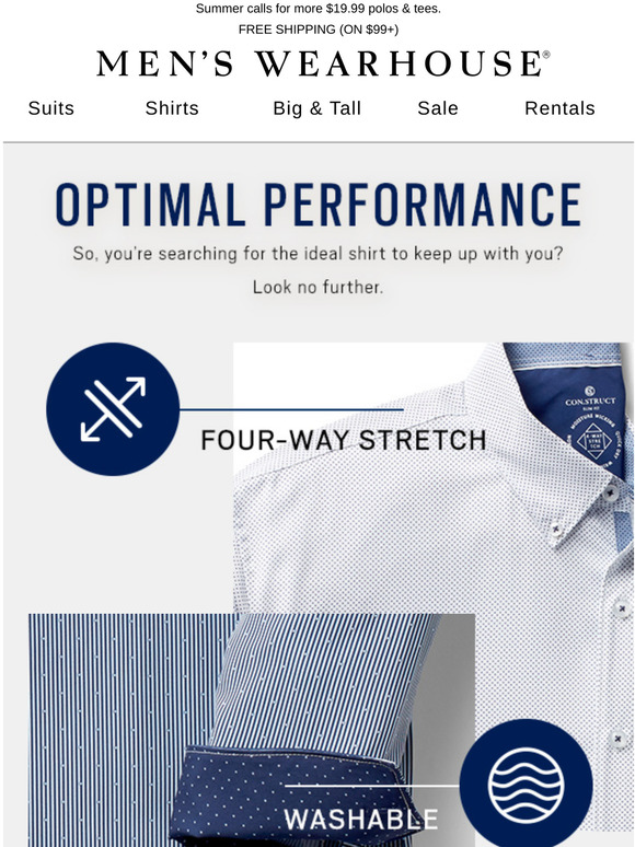 Men's Wearhouse Shirts by Con.Struct from 25 each Milled