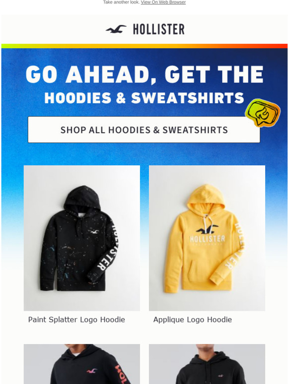 hollister paint splatter hoodie