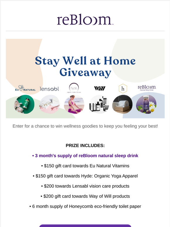 Win over $800 in at home wellness essentials ✨