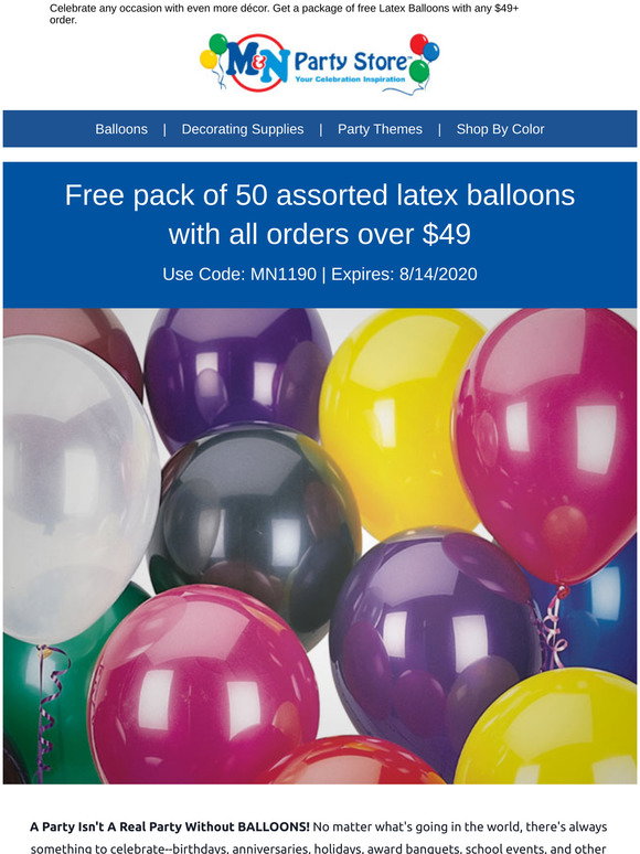 Free party supplies for events