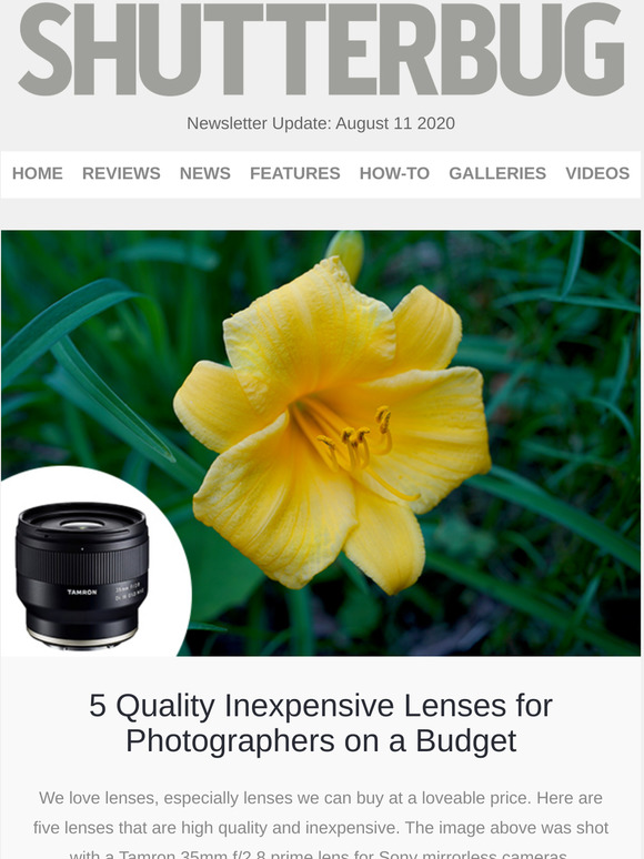 Shutterbug Newsletter: 5 Great Budget Lenses; The Rule of Thirds Explained; The Top 14 Portrait Poses