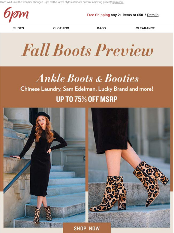 6pm Fall Refresh Up to 75 off Boots More Milled