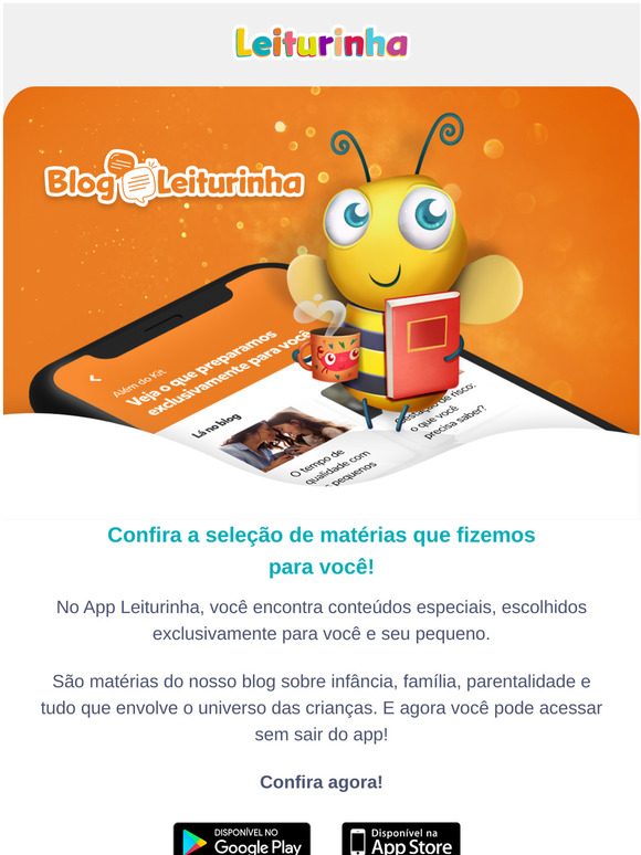 Matérias escolhidas para você, no App Leiturinha! 🤓