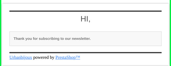 [Urbanbijoux] Newsletter confirmation
