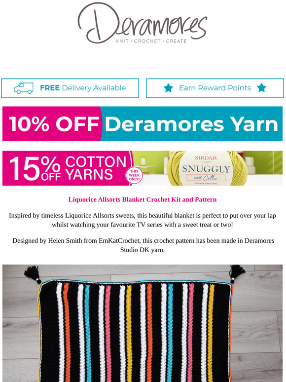 deramores (US) Treat Yourself To Our New Crochet Blanket Pattern & Kit