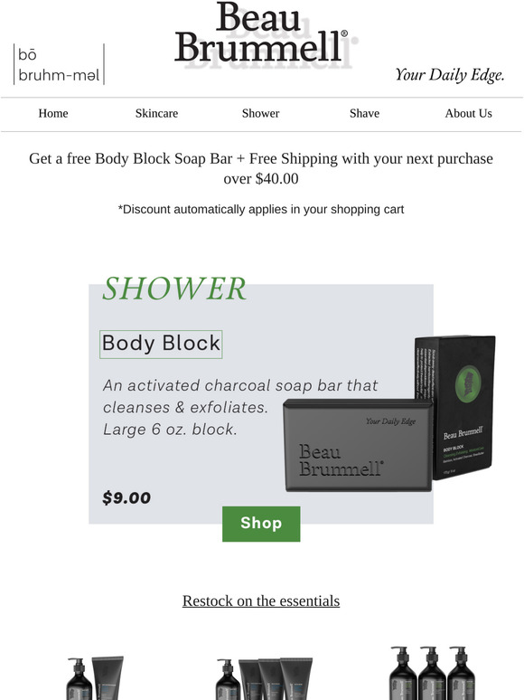 Free Body Block With $40 Purchase
