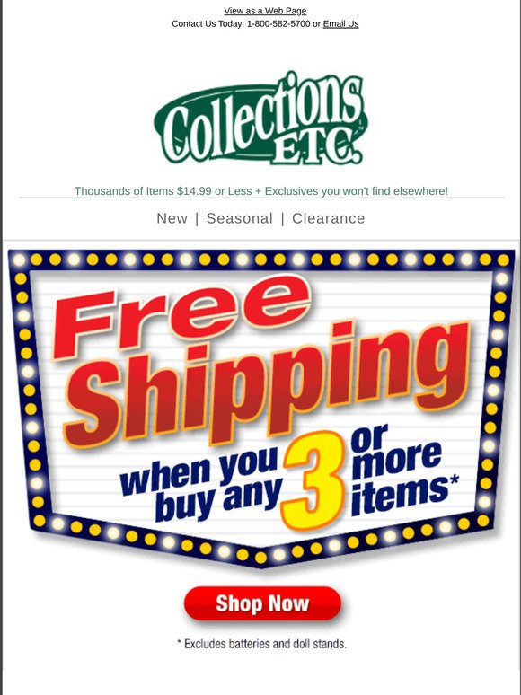 Collections Etc.: Shop from Home and Get Your Order Delivered For Free ...