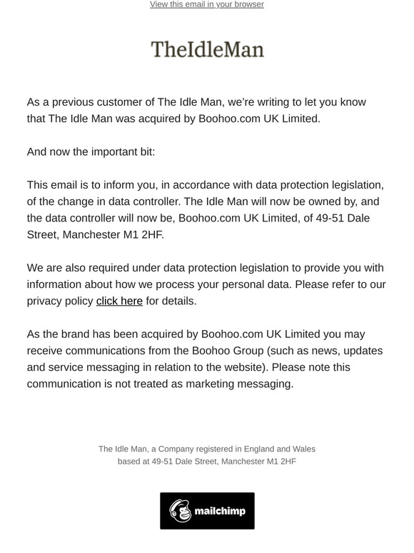 Important Update from The Idle Man