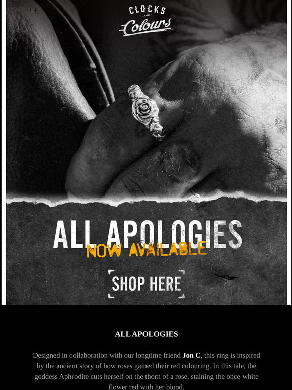 Clocks and Colours Convert All Apologies — Now Available Milled