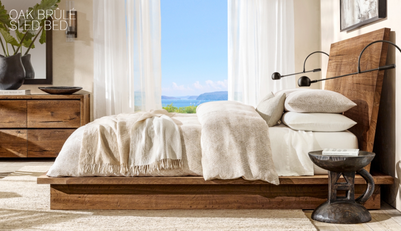 Restoration Hardware Discover the Oak Brûlé Collection for RH Beach House Milled