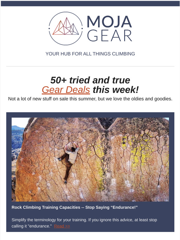 Rock Climbing E̶n̶d̶u̶r̶a̶n̶c̶e̶ Capacity, The Grand Illusion V16 First Ascent, and Gear Deals in this week's Beta