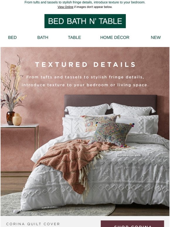bed bath & table: It's all in the texture | Shop New | Milled