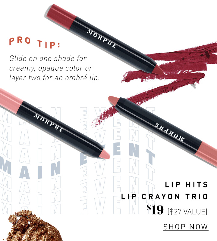 morphe lip hits lip crayon trio