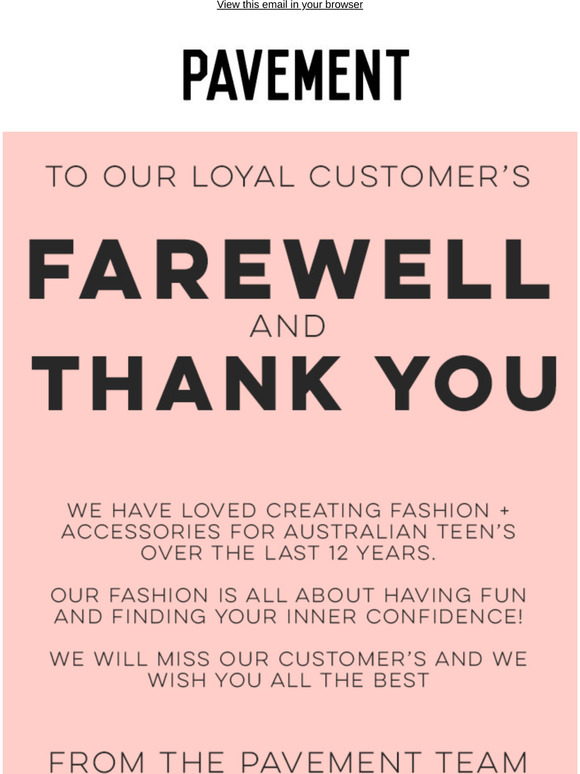 Farewell + Thank You