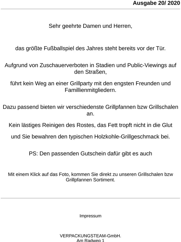 Newsletter Ausgabe 20/ 2020