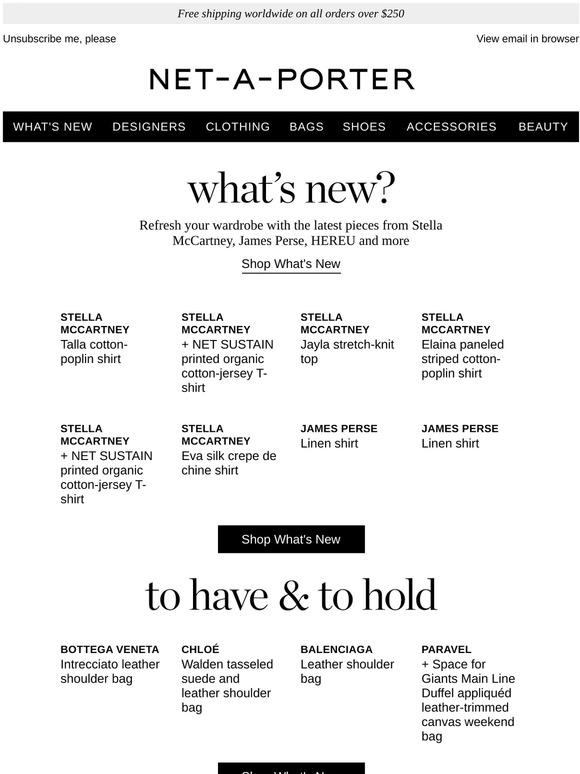 NetAPorter Just in see What’s New for you Milled