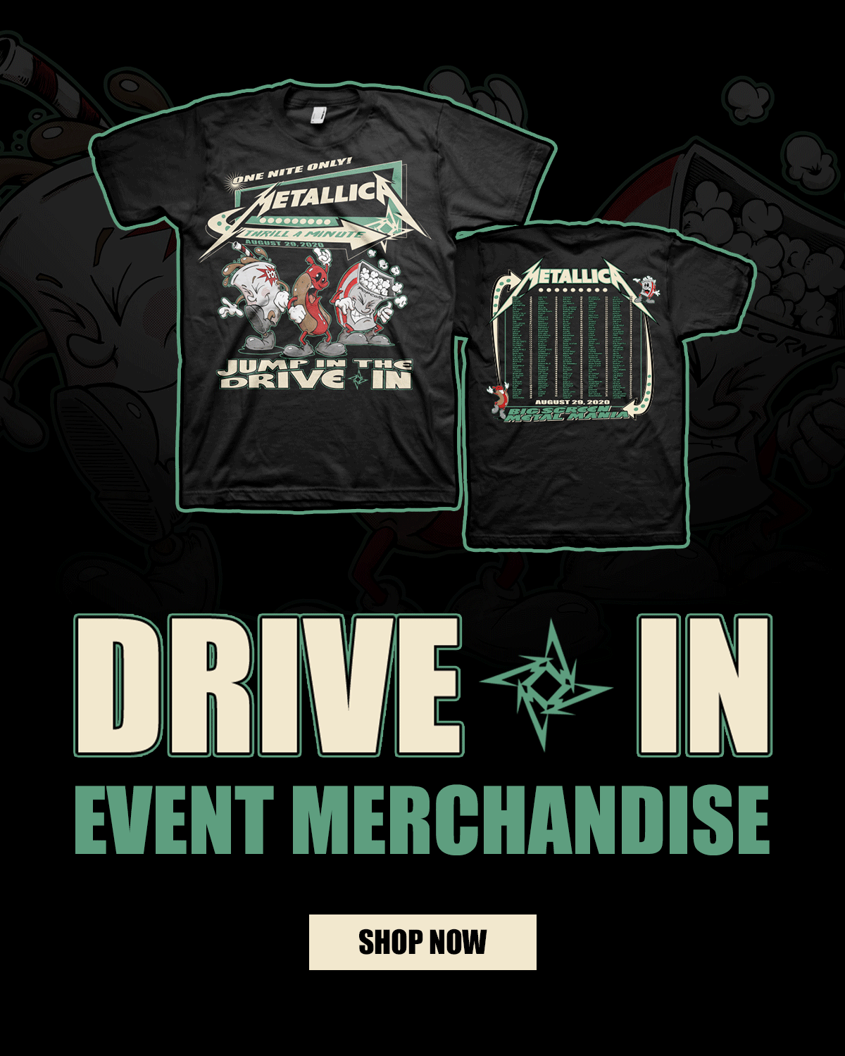 metallica drive in t shirt