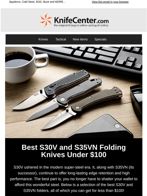 KnifeCenter Best S30V and S35VN Folding Knives Under 100! Milled