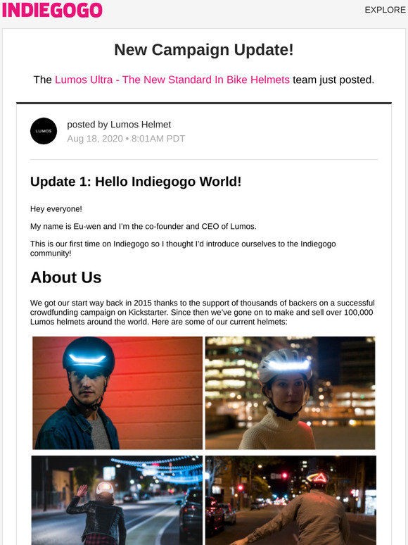 lumos helmet indiegogo