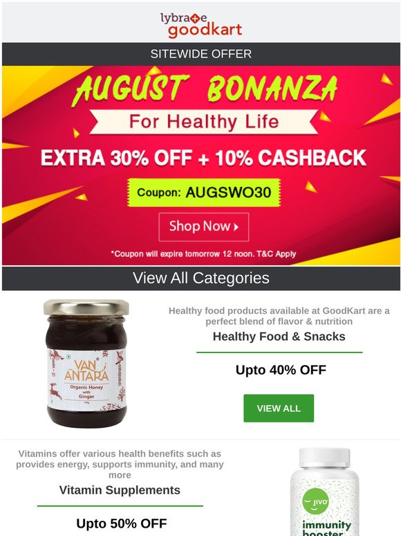 August Health Bonanza - Extra 30% OFF Sitewide. Coupon Inside 👉
