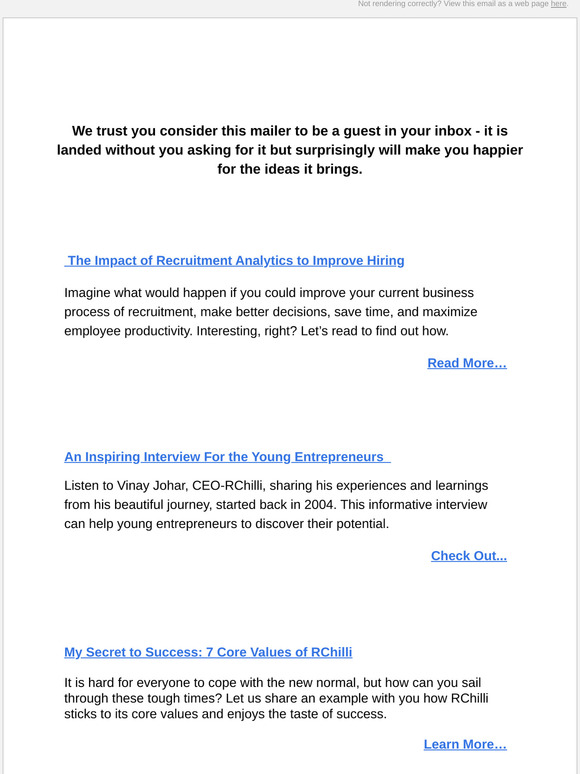 Updates Straight In your Inbox